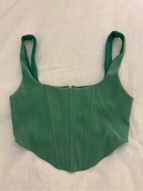 Princess Polly Emerald Ribbed Corset Crop Top